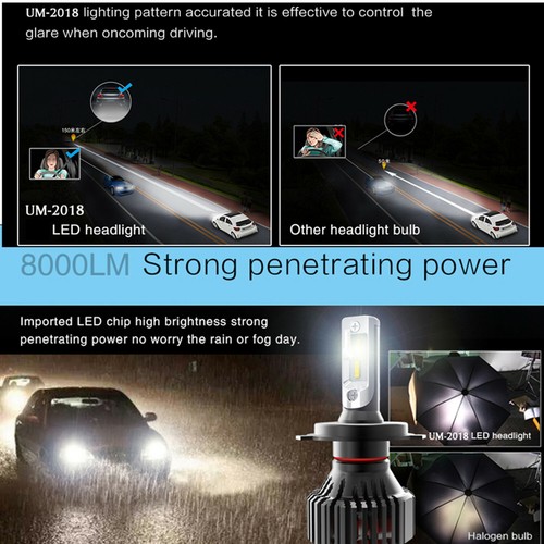 Alla Lighting UM LED H4/9003 Headlight Bulb Conversion White 6000K Replacement - Picture 4 of 9