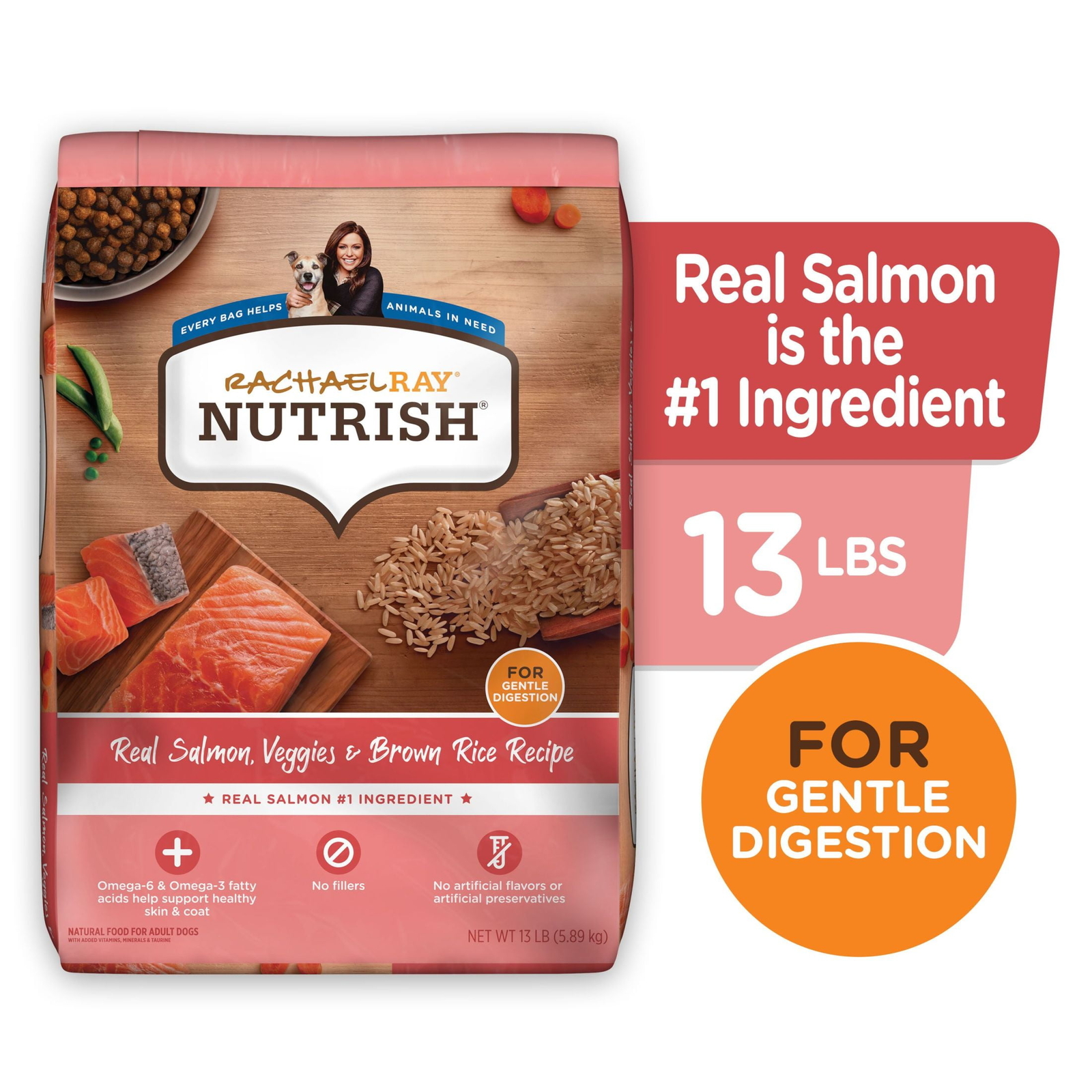 Nutrish Real Salmon, Veggies & Brown Rice Recipe Dry Dog Foo
