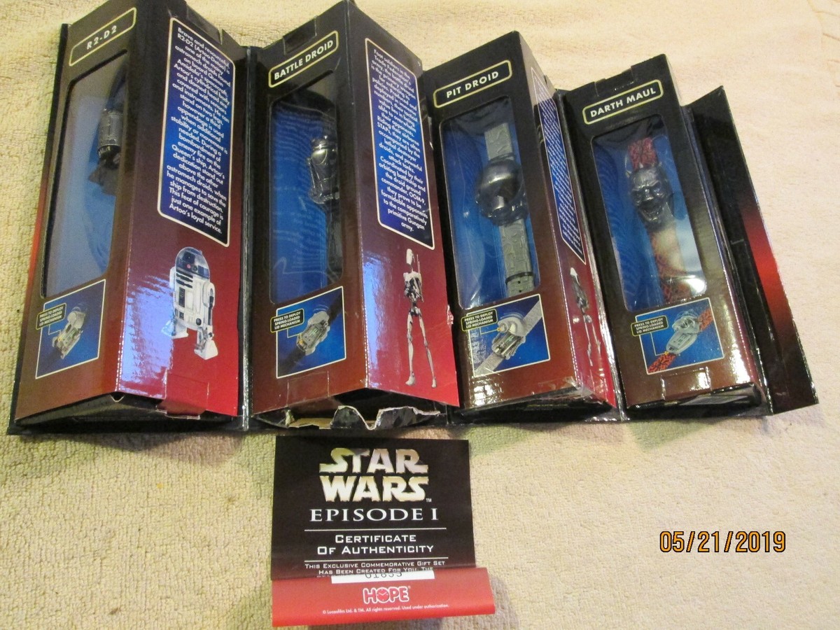 Star Wars Episode 1 Hope Industries Die-Cast Watch, Set of 4, New