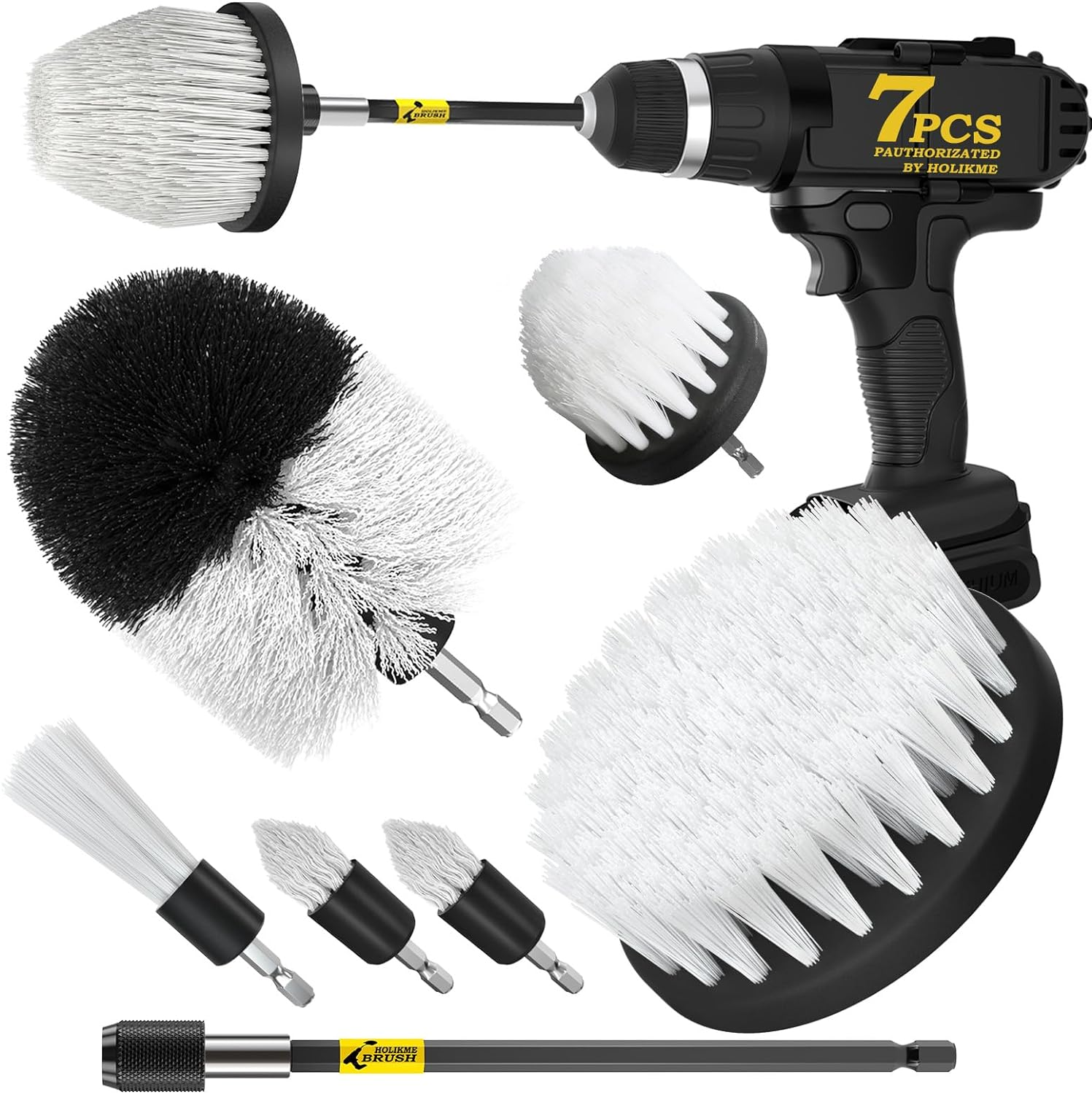 7Pack Drill Brush Set for Car Detailing & Power Scrubbing