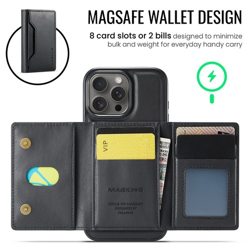 MagSafe Phone Case For iPhone 12 13 14 15 16 Leather Wallet Card Holder Cover - Picture 26 of 85
