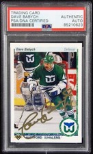 Dave Babych Whalers Signed 1990-91 Upper Deck Card #194 PSA Authenticated