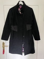 St. Martins Designer Mantel Mit Korsett Details Wollmantel Seidenoptik Innen 40