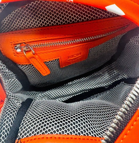 $ 525 Neu MCM Orange Flame Nylon Jemison Umhängetasche 2 in 1 Tasche MUR9AJV05O1001 - Bild 8 von 9