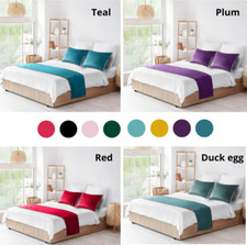 Luxury Velvet Bed Runner Scarf Bedding  REVERSIBLE Home  Hotel Handmade in UK.