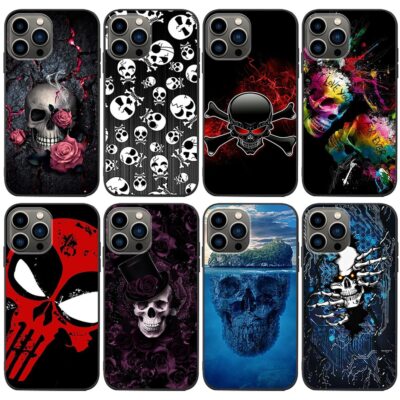 Grim Reaper Skull Skelett Handy Hülle für iPhone 15 14 13 12 11 Pro Shockproof