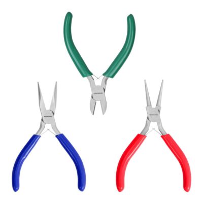 3 PACK Jewelry Pliers Needle Nose Plier/Chain Nose Plier Round Nose Plier