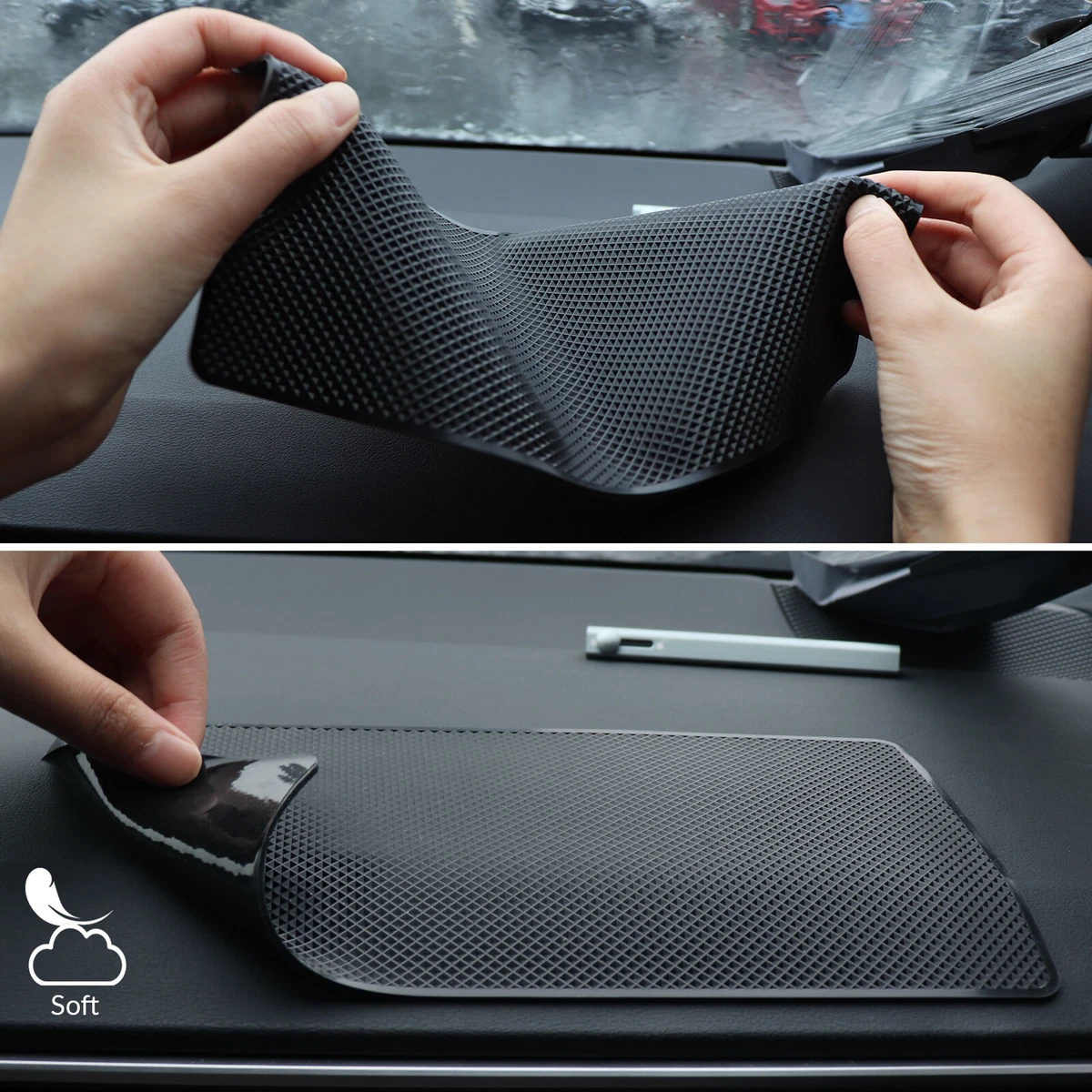 Universal Sticky Car Dash Pad, Removable and Traceless Car Dashboard Mat  Sticky Non-Slip Dashboard Pad for Cell Phone, Sunglasses, Keys, Coins and  More 