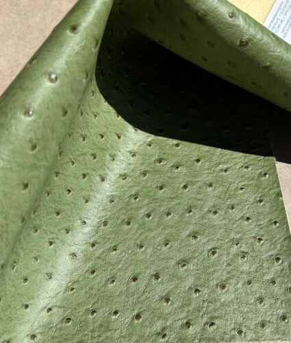 Fabric Upholstery Sample Faux Leather PVC 18"x18" Ostrich Green - Picture 4 of 6