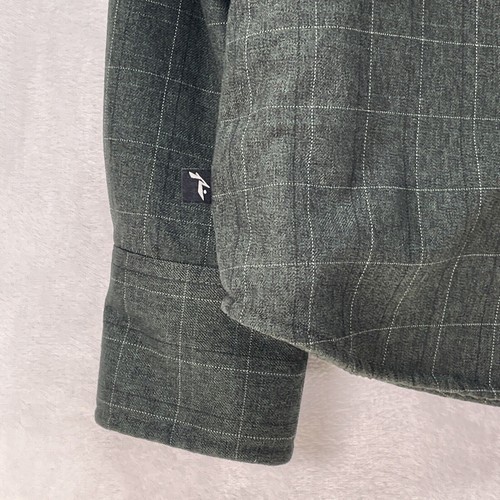 Rusty Fleece Lined Shacket Men's Sz Small Green Grid Pockets Button Down - Picture 8 of 9