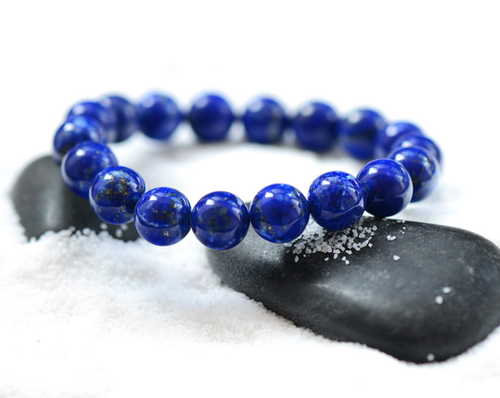 Natural Lapis Lazuli Blue Gemstone Round Beads Stretch Bracelet AAA 8mm - Picture 2 of 7