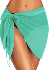 Swimsuit Coverups for Women Sarong Beach Bikini Wrap Sheer Short Skirt Chiffon