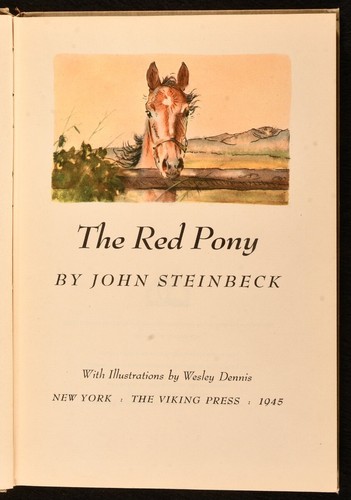 1945 The Red Pony John Steinbeck première édition illustrée 2024 Wesley Dennis