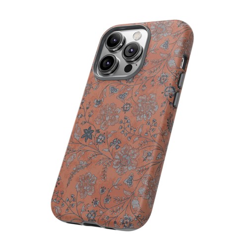 Indian Chintz Inspired Phone Case, Vintage Copper Colored Floral Print Boho Chic - Picture 35 of 177