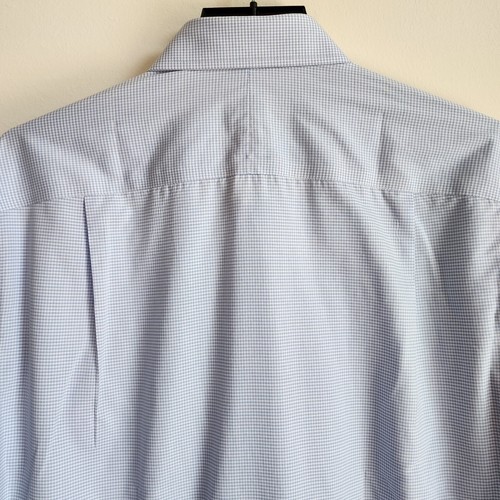 16 36 Slim Fit Jos A Bank Blue Check Traveler Dress Shirt New Mens Size Cotton - Picture 15 of 24