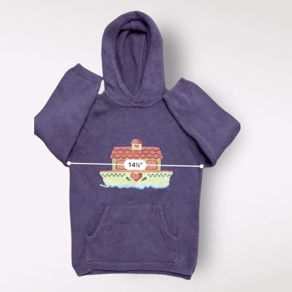 Sudadera con Capucha Lands End Vintage Ship Niñas Talla Grande Púrpura Otoño Cómoda Foto 4 de 4