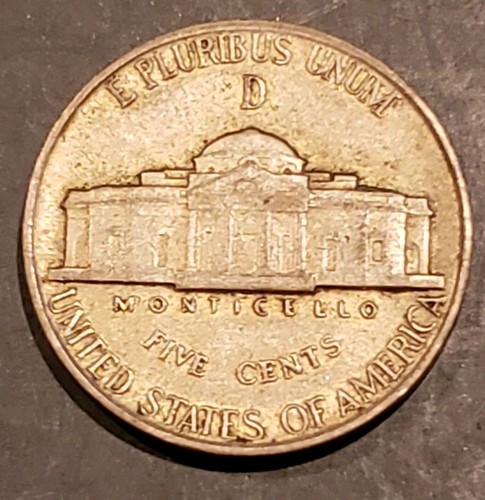 1944-D Jefferson Nickel Silver WWll Nickel