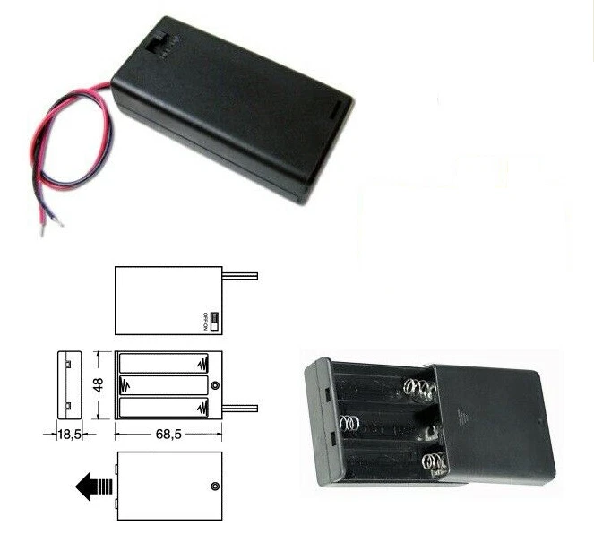 Custodia Per Batteria, 10 Pezzi 2x 3x Portabatterie AAA Scatola In - Foto 2