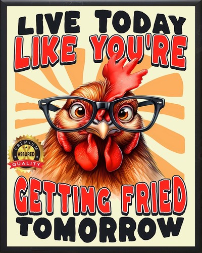 Live Today Like You're Getting Fried Tomorrow - Humor - Metal Sign 11 x 14 - Picture 3 of 4