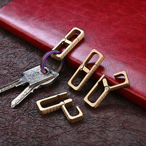 Solid Brass Portable Carabiner Key Chain Buckle Clip Snap Hook Handbag Clasp EDC - Picture 8 of 11
