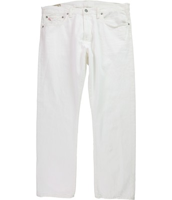 Ralph Lauren Mens Hampton Straight Leg Jeans, White, 36W x 30L
