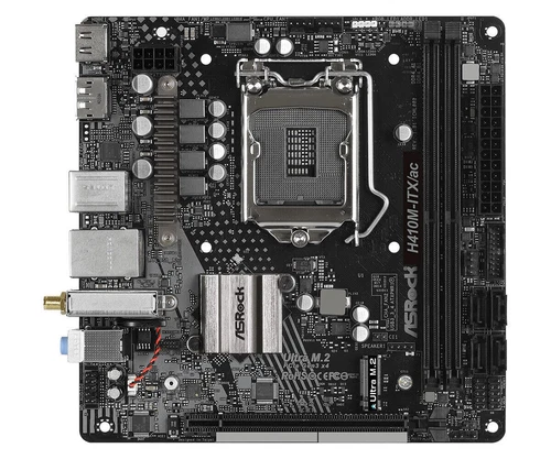 ASRock H410M-ITX/ac Motherboard Intel H410 LGA 1200 DDR4 M.2 Core HDMI Mini-ITX