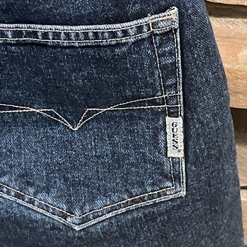 Guess Made In USA High Rise Button Fly Mom Jean Shorts Dark Wash - Picture 5 of 9