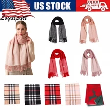 Mens Womens Winter Warm SCOTLAND Made 100% CASHMERE Scarf Scarves Plaid Wool