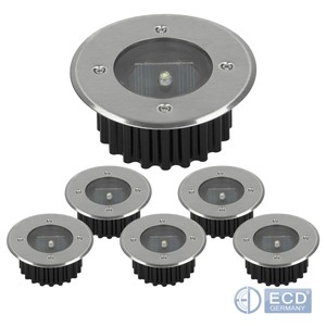 6x Solar Led Bodeneinbaustrahler Garten Einbaustrahler Bodeneinbauleuchte Rund Ebay