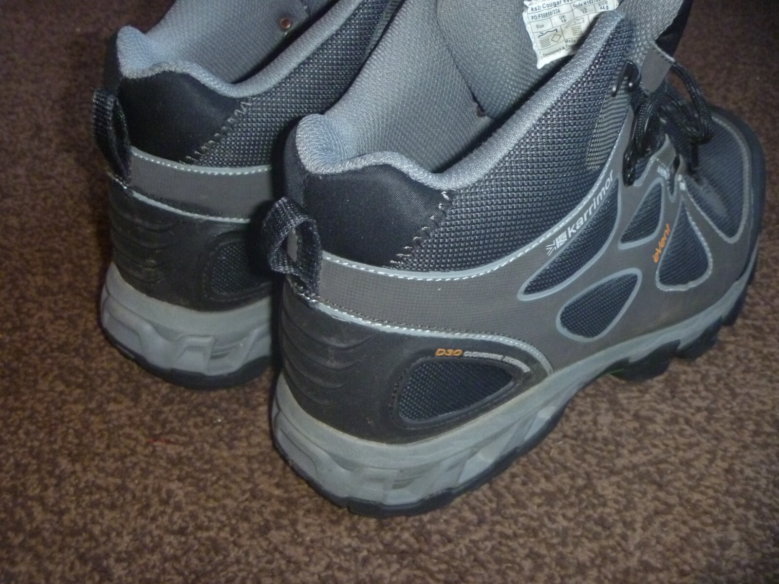 Karrimor Mens Waterproof Walking Boots size 10 UK D30 ksb Cougar