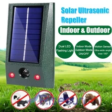 Repelente animal alimentado por energía solar, repelente ultrasónico Para Jardín