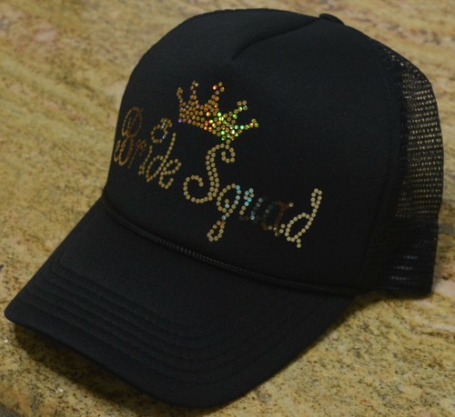 Gorra Bride Squad Bling Dama de honor lentejuelas brillo sombrero despedida de soltera  - Imagen 1 de 3