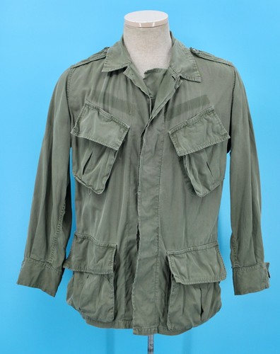 Vtg Vietnam War US Army 2nd Pattern Jungle Jacket Sz S Slant Pocket Shirt Coat