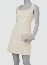 Adrianna Papell Women's Ivory Sequin Tweed Sweetheart Sheath Dress Size 16