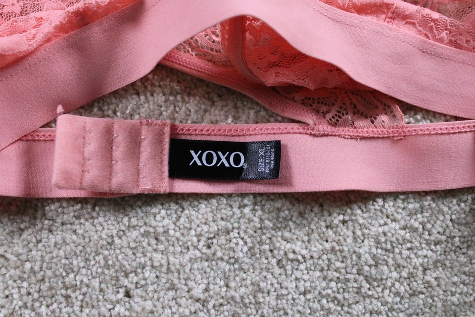 XOXO Women's Pink Lace Bralette XL Soft Adjustable Strap - Image 2 of 4