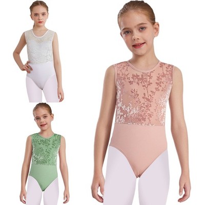 Mädchen Turnanzug Langarm Ballettrikot Turnbody Gymnastikanzug Tanzbekleidung