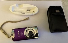 Preowned Purple Canon IXUS Zoom Digital Camera with Case  Charger