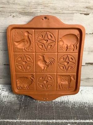 Vintage Fox Run Craftsmen Terra Cotta Short Bread Cookie Tray