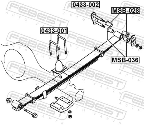 4x ✅Fits FEBEST 0433-002 BOLT REAR SPRING  ⭐UK Seller⭐