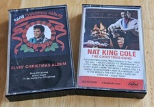Vintage Christmas Music, Elvis Presley & Nat King Cole Lot Of 2 Cassettes Tested