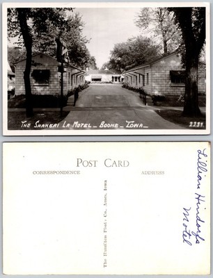 RPPC Shanghai La Motel Boone IA Photo Postcard