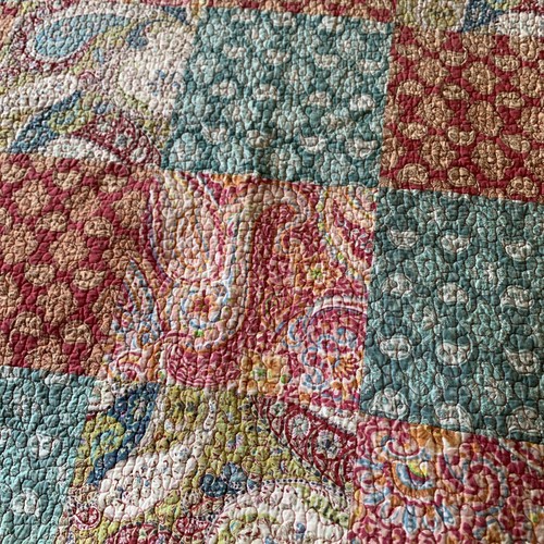 cynthia rowley Quilt Multicolored Twin. Repaired - Picture 4 of 8