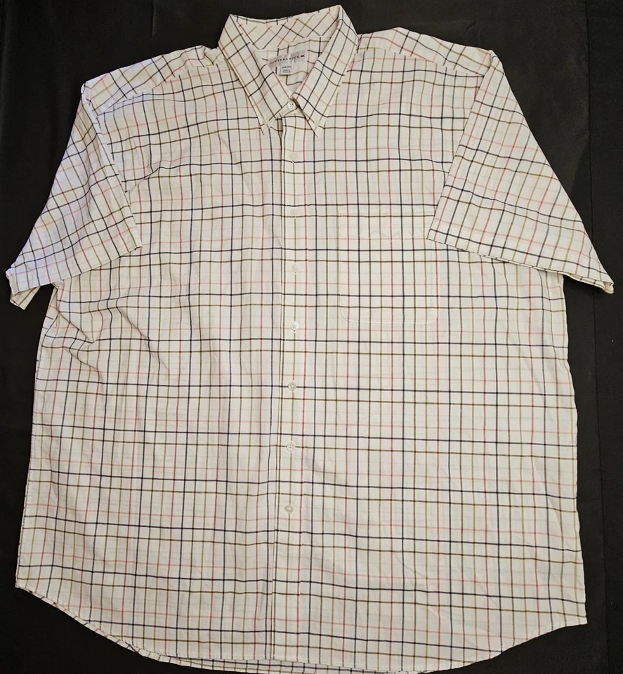 Mens Cutter & Buck Short Sleeve Plaid Button Up Shirt Size 3XB - NICE - Image 2 of 2