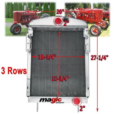 #351798R92 3 Row Radiator Fits Farmall International Harvester M MD Super M.