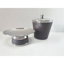 Paradigm Trends "Sullivan" Set Vanità Bagno in Pelle Inox - Bidone Piatti