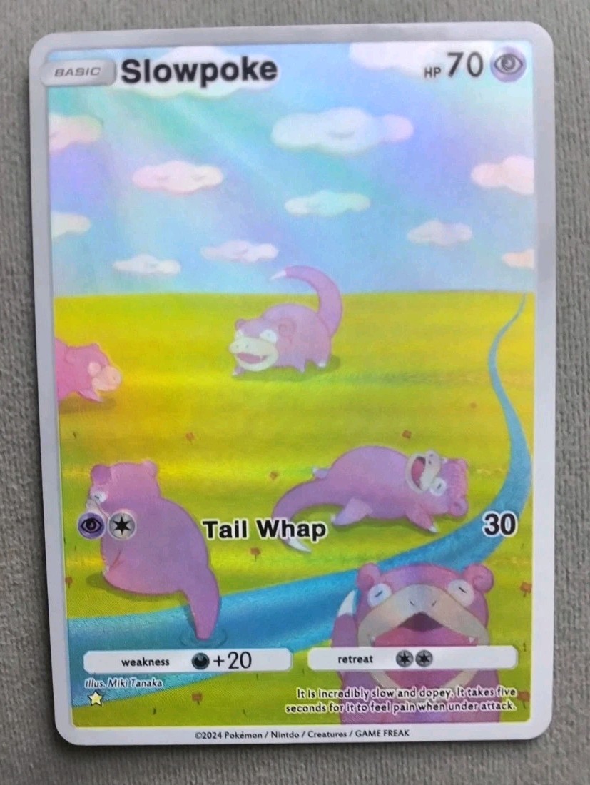 Pokemon TCG Custom Slowpoke Genetic Apex Alt Art Holo with Toploader
