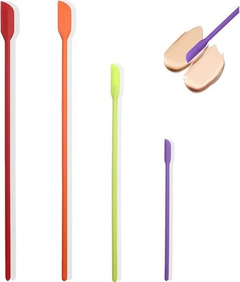 Beauty Spatula 4 PCS Makeup Spatula Mini Silicone for Cosmetics & Kitchen - 3