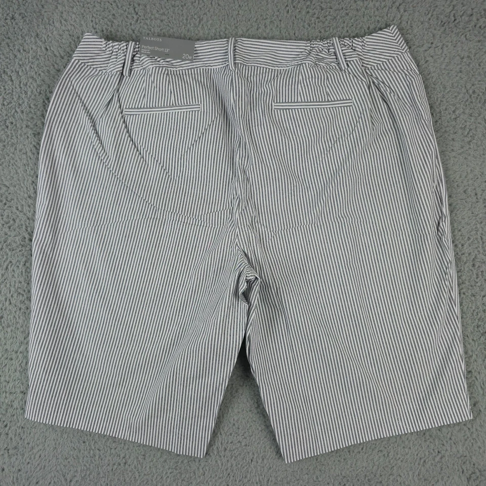 Pantalones Cortos Talbots Perfect Mujer 20W Negro Blanco Rayas Elastizados Cintura Elástica NUEVO Foto 2 de 4