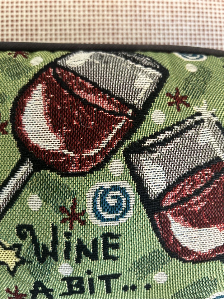 Tapestry Wine Decorative Funny Pillow "Wine A Bit, You’ll Feel Better" 10" x 7" - Image 4 of 4