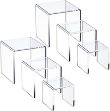 Clear Acrylic Display Risers 2 Sets 3-Tier Stands Showcase for Amiibo Funko Pop